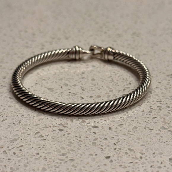 David Yurman Hook Silver and Gold Bangle Bracelet - Picture 3 of 6